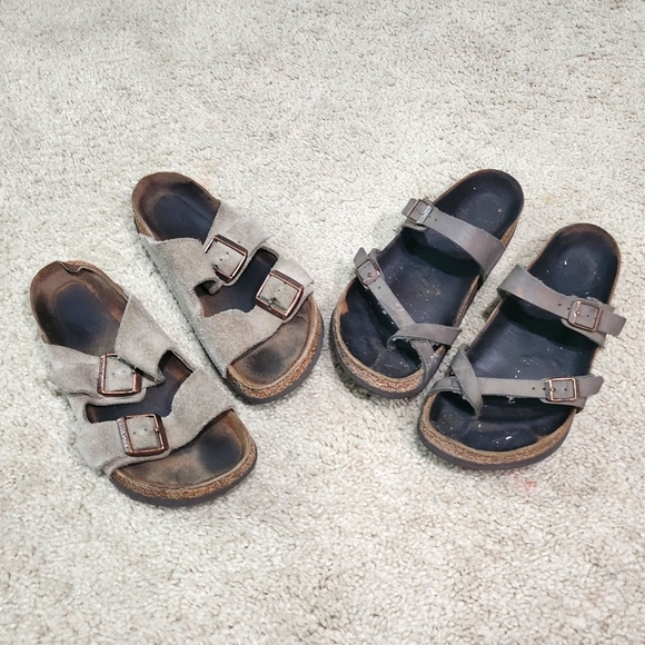 Birkenstock Shoes 2 Pairs Womens Birkenstock Sandals Size 838 Brown